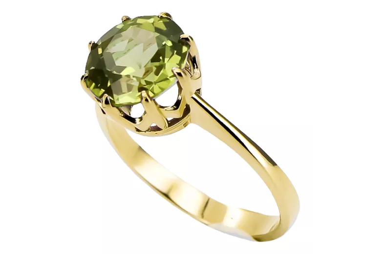 Vintage Ring Gelber Peridot 14 Karat Gelbgold vrc157y